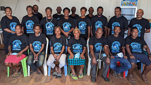 Image: Members of the community advisory group TB Nanito Kopia Kodu – The voice to kill TB forever – who helped pilot SWEEP TB.