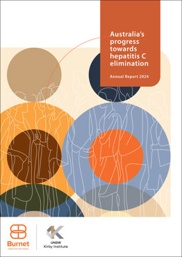 Cover of 2024 report called 'Australia's progress towards hepatitis C elimination: annual report 2024'