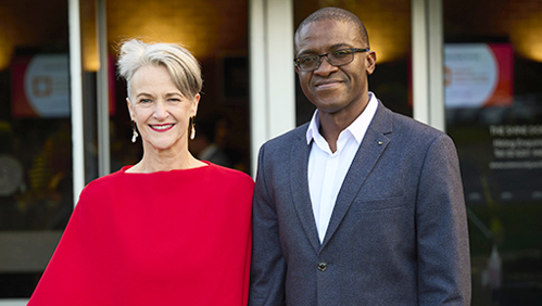 Image: Professor Caroline Homer AO and Dr Tafireyi Marukutira. Credit: PewPew Studio/NHMRC